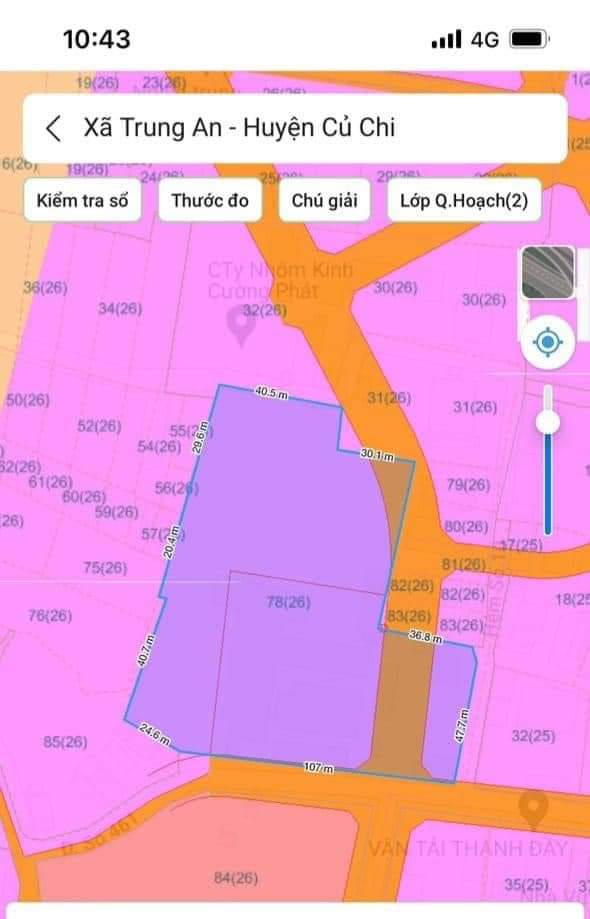 DT: 13.313,5m2 - Thổ cư 11444m2, đất ngay khu sầm uất nhất của Xã Trung An. Giá 75tỷ tl