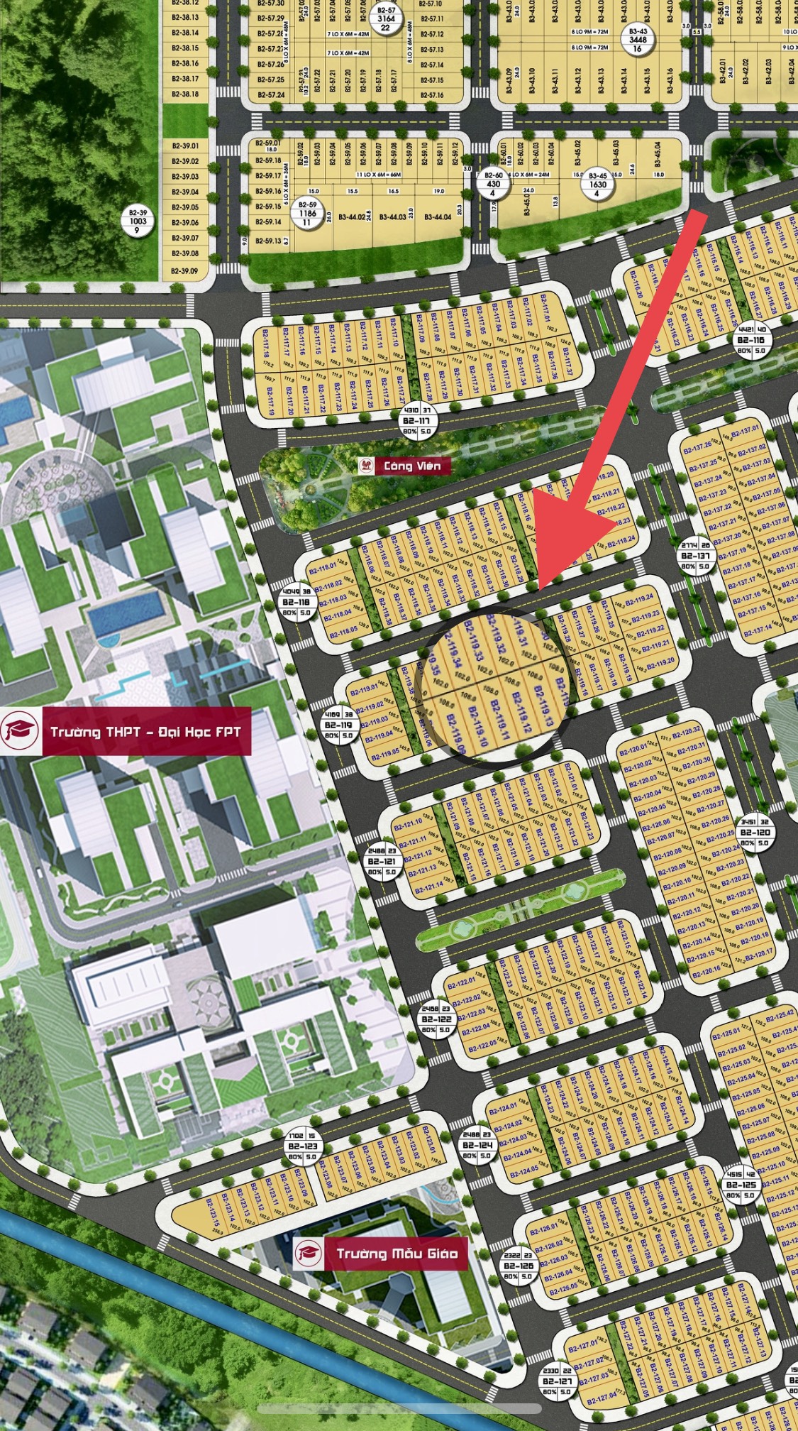 BÁN LÔ ĐẤT FPT 102m2 HƯỚNG BẮC, NGANG 6m, DÀI 17m