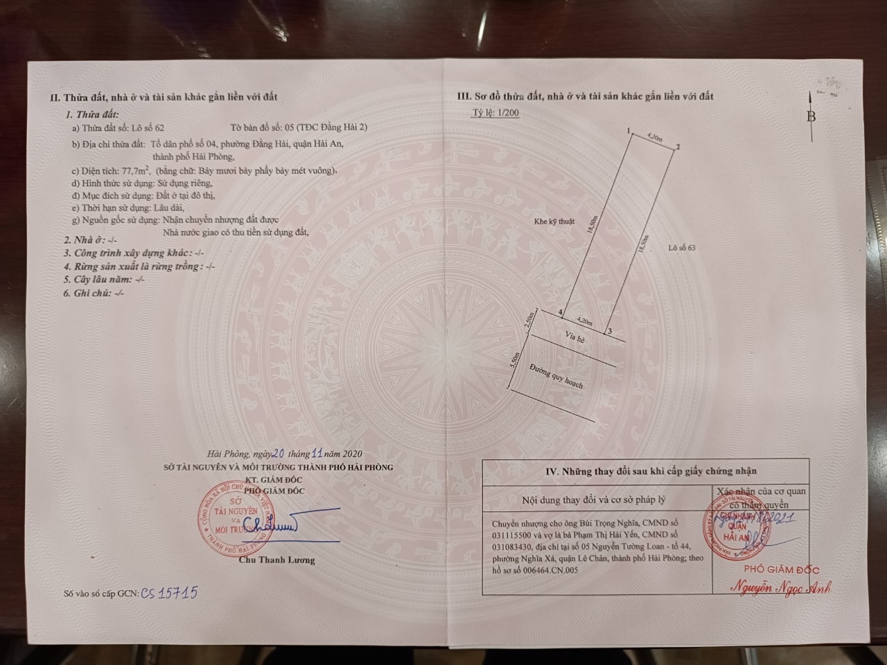 Bán lô đất 77m2 TĐC điểm 2 Đằng Hải giá 60tr