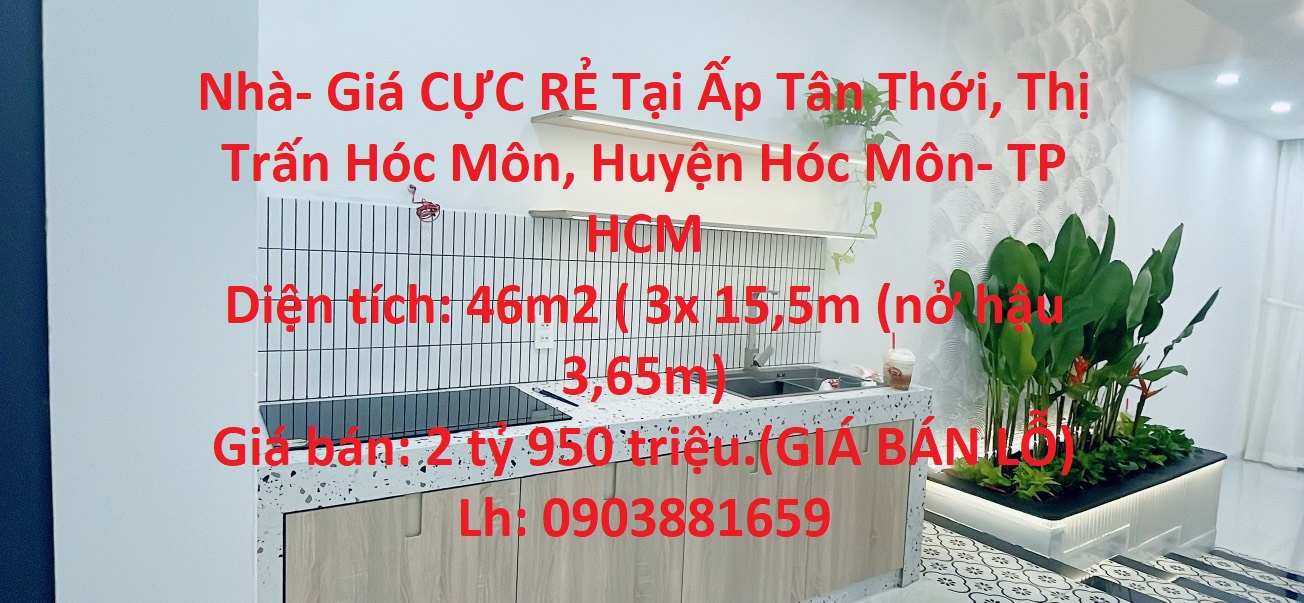 HOT HOT Chính Chủ Cần Bán Gấp Căn Nhà- Giá CỰC RẺ Tại Thị Trấn Hóc Môn- Tp HCM