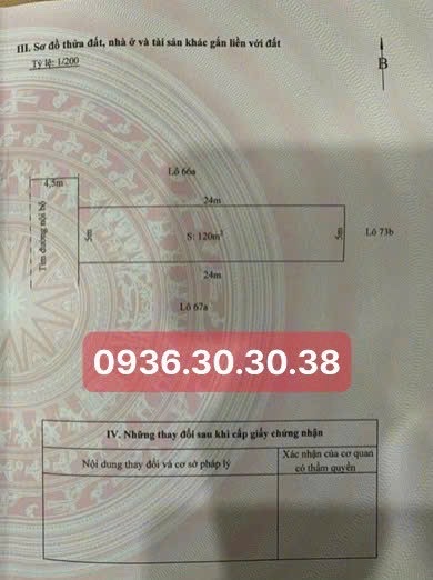 Bán đất khu TĐC Đồng Rứa - 120m2 (5x24) - 2 lô liền kề - hướng Tây - 34 tr/m2