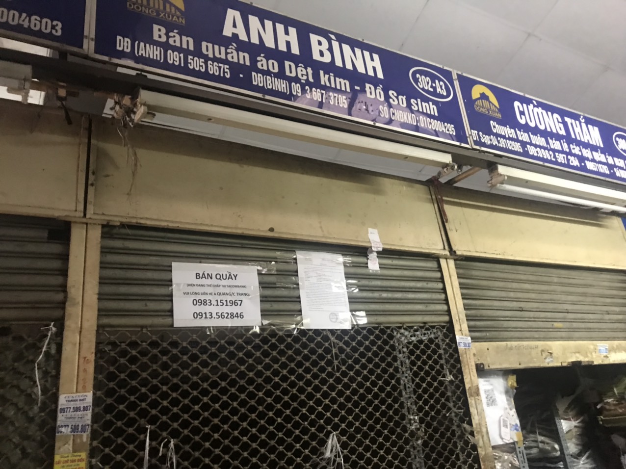 Bán quầy tại chợ Đồng Xuân, Hoàn Kiếm