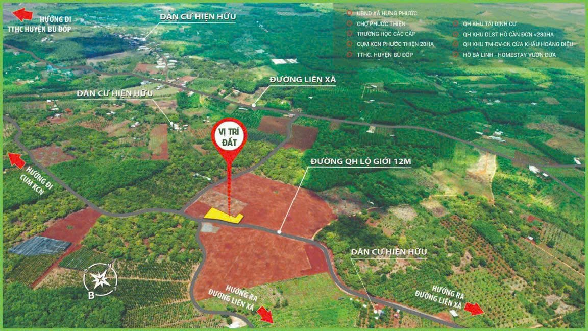 Bình Phước mặt đường nhựa 6m 5x25 giá 208 triệu/nền