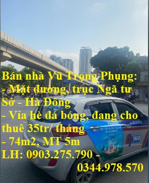 Mặt phố Vũ Trọng Phụng 74m2, MT 5m, kinh doanh sầm uất