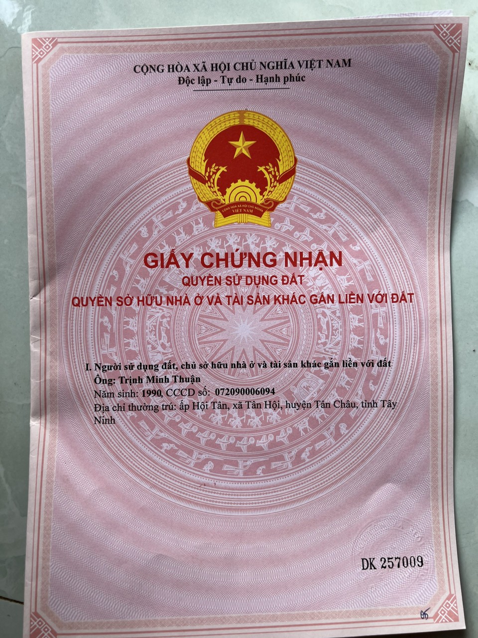 Chính chủ cần tiền gấp bán gấp lô Đất Thổ Cư, Đã có sổ 1218,3m2