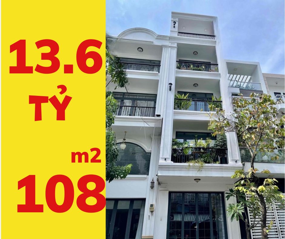 Bán Nhà 5 tầng Mặt Tiền Đường Số 2, 108m2, Giá 13.6 Tỷ, Phường Bình Thuận Quận 7, có thang máy