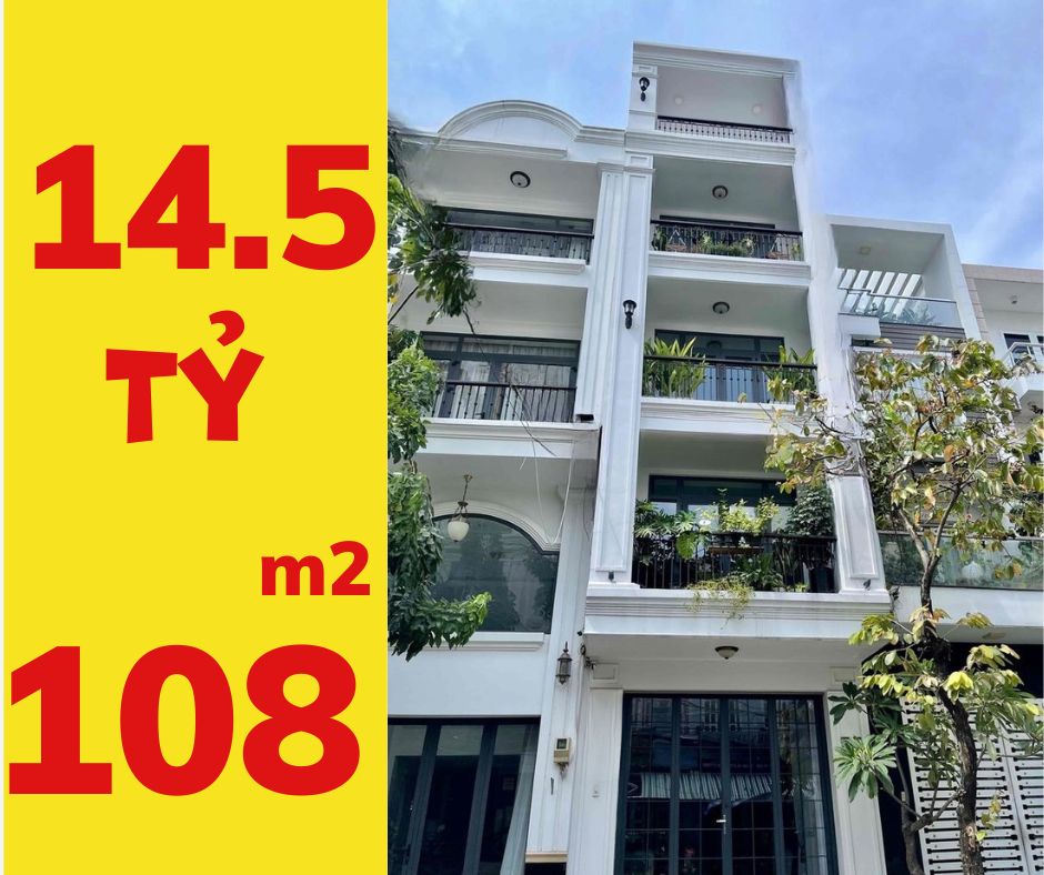 Bán Nhà 5 tầng Mặt Tiền Kinh Doanh Đường Số 14, 108m2, ngang 5m, Giá 14.5 Tỷ, ôtô ngủ nhà, Tân Thuận Tây, Quận 7