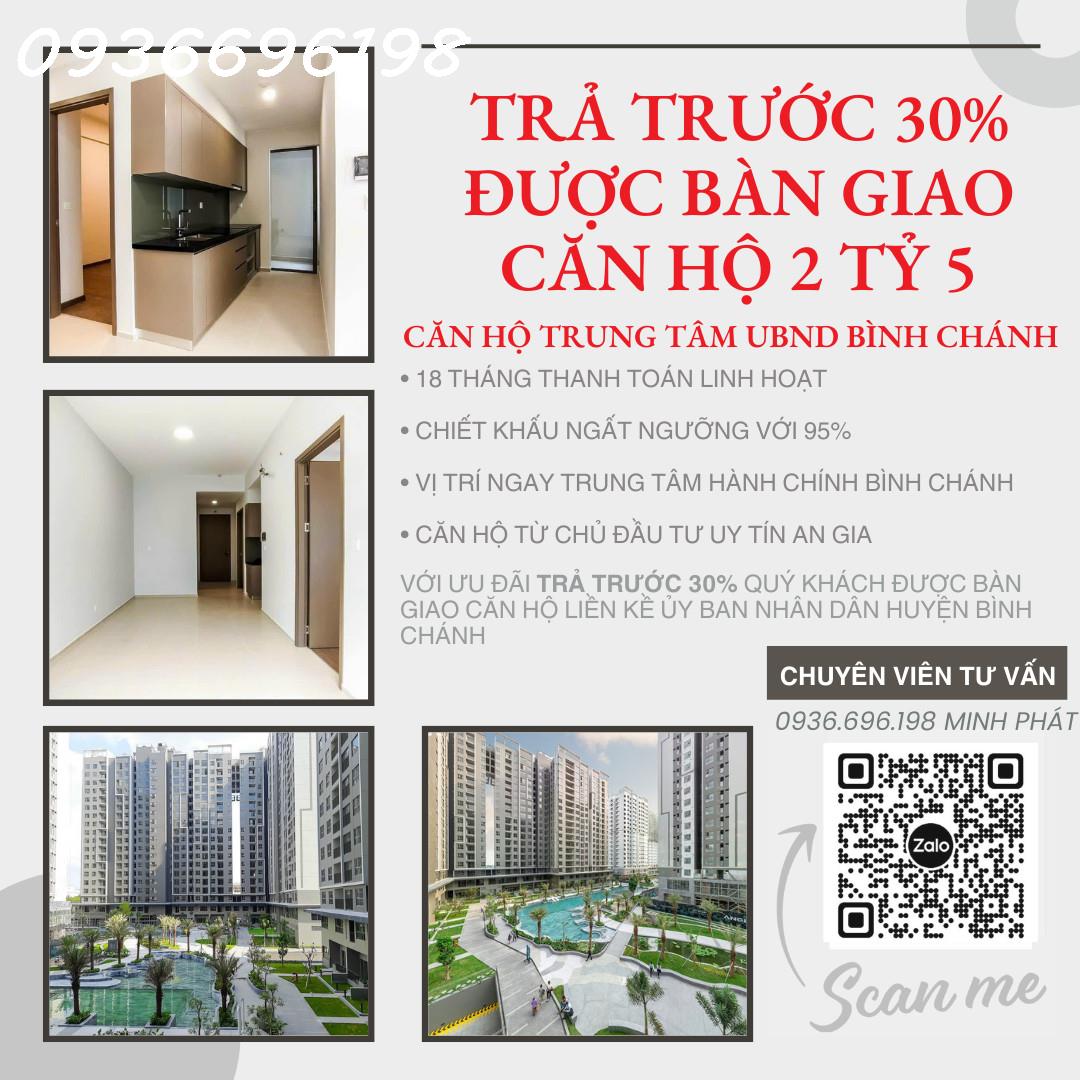THANH TOÁN 30% NHẬN CĂN HỘ ĐỐI DIỆN UBND HUYỆN BÌNH CHÁNH KHÔNG LÃI SUẤT CHỈ 2 TỶ 1 TỪ CHỦ ĐẦU TƯ