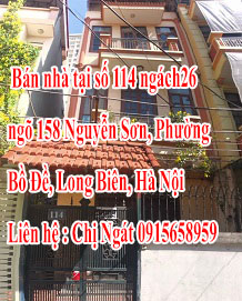 Cần bán nhà tại số 114 ngách 26 ngõ 158 Nguyễn Sơn, Phường Bồ Đề, Long Biên