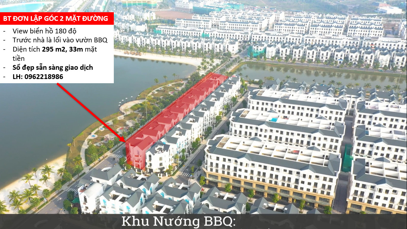 CỰC HIẾM BIỆT THỰ ĐƠN LẬP GÓC MẶT BIỂN HỒ OCEAN PARK