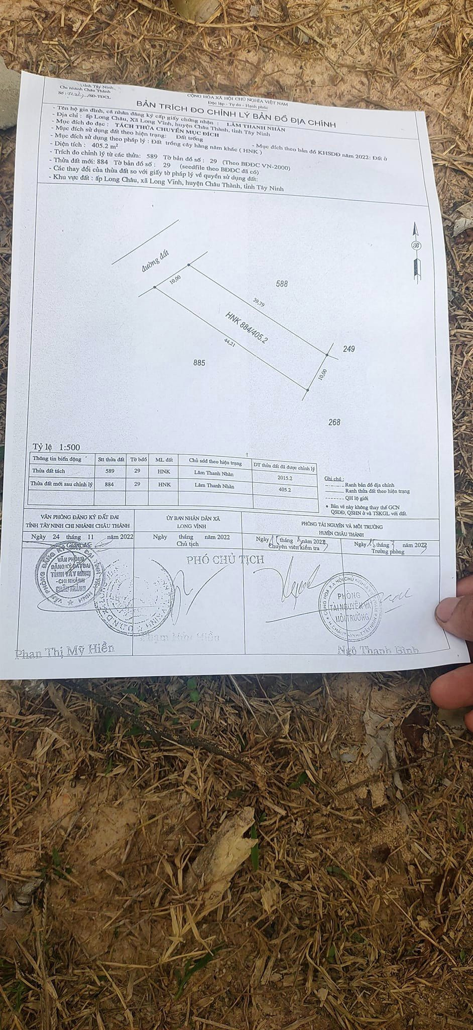 Chính chủ cần bán đất tại ấp Long Châu, Xã Long Vĩnh, Huyện Châu Thành, Tây Ninh
