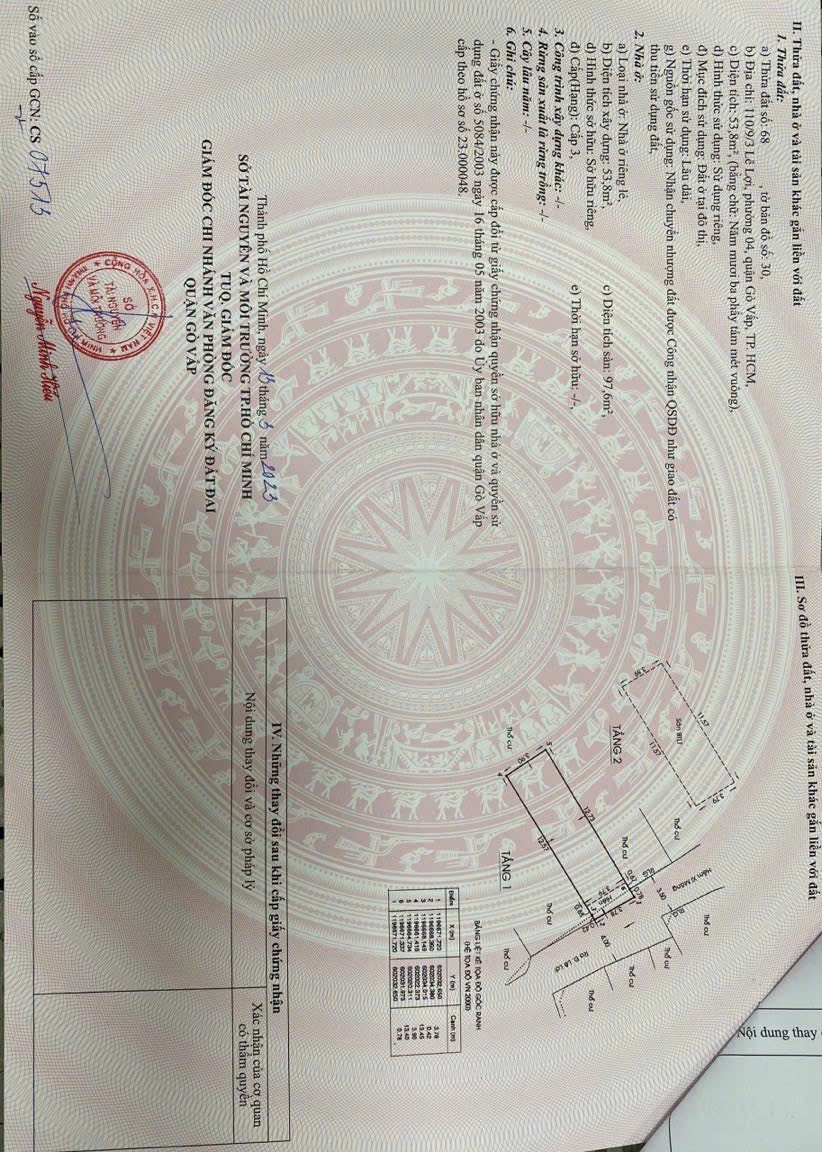 tại 118/ Lê Lợi, P4 Gò Vấp,Ngay trung tâm Chợ Gò Vấp** Dien Tích 4x13m, Trệt 1 Lầu 4 phòng ngủ ** Qui mô : Trệt Lầu