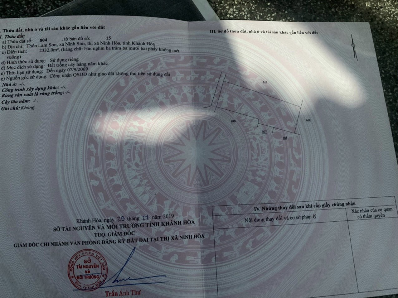 Bán Đất Thôn Làm Sơn, Xã Ninh Sim, TX Ninh Hoà, Khánh Hoà.