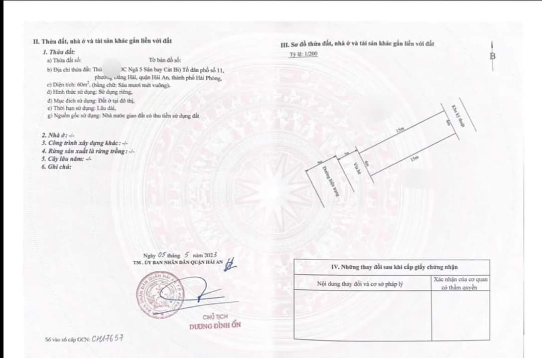 Bán đất mặt đường lô 11 Lê Hồng Phong, diện tích 60m, GIÁ 63 tr/m giá đầu tư