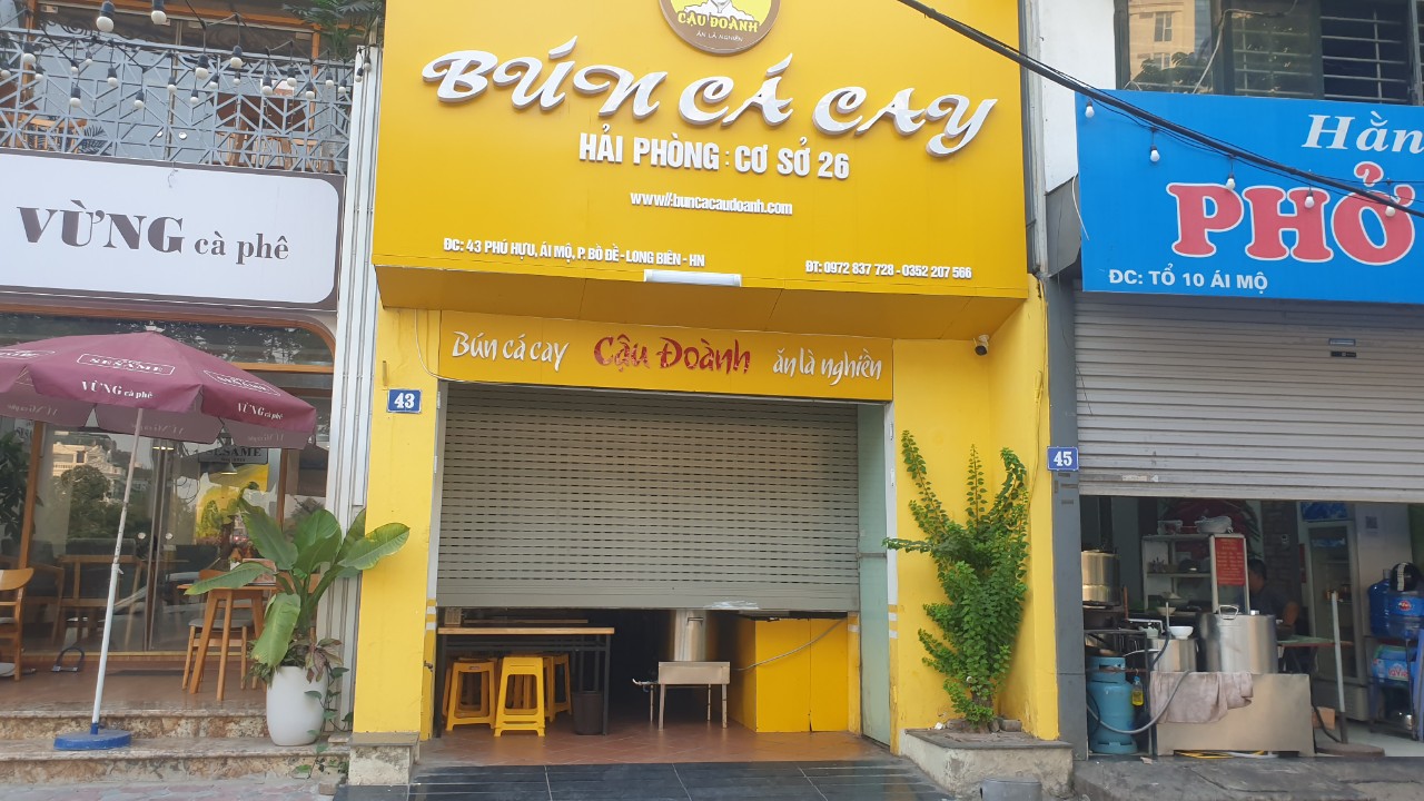 Gia đình có việc đột xuất nên cần sang nhượng quán Bún cá cay Cậu Đoành Hải Phòng tại Bồ Đề, Long Biên (cạnh bệnh viện