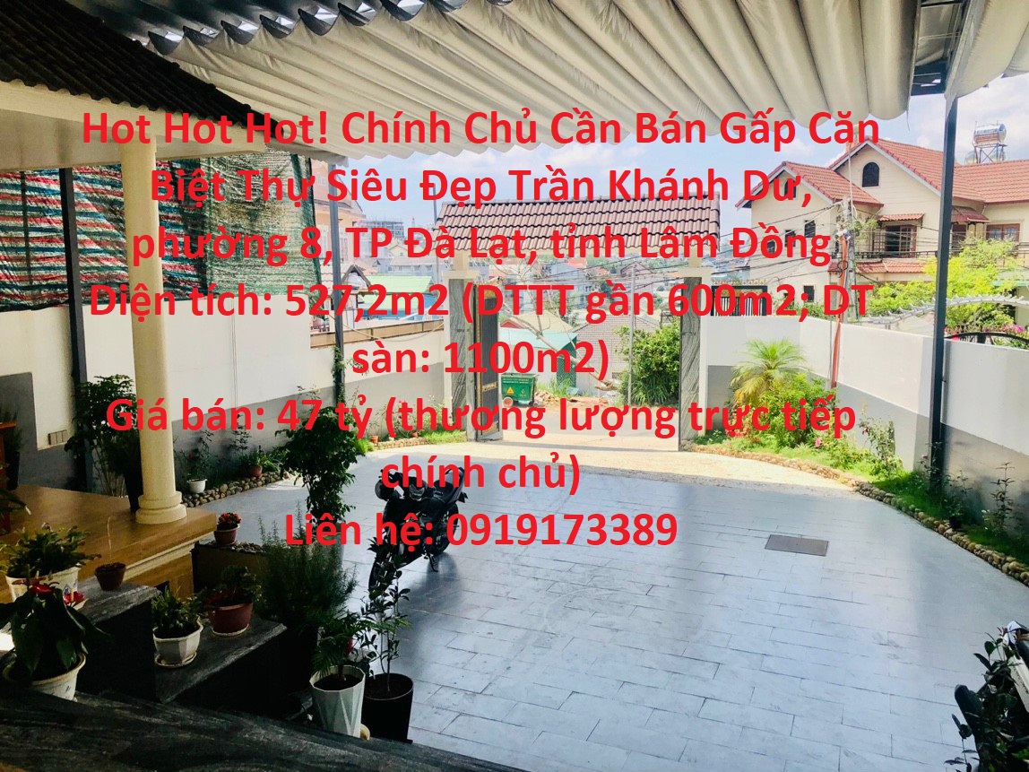 Hot Hot Hot! Chính Chủ Cần Bán Gấp Căn Biệt Thự Siêu Đẹp Phường 8, Tp Đà Lạt