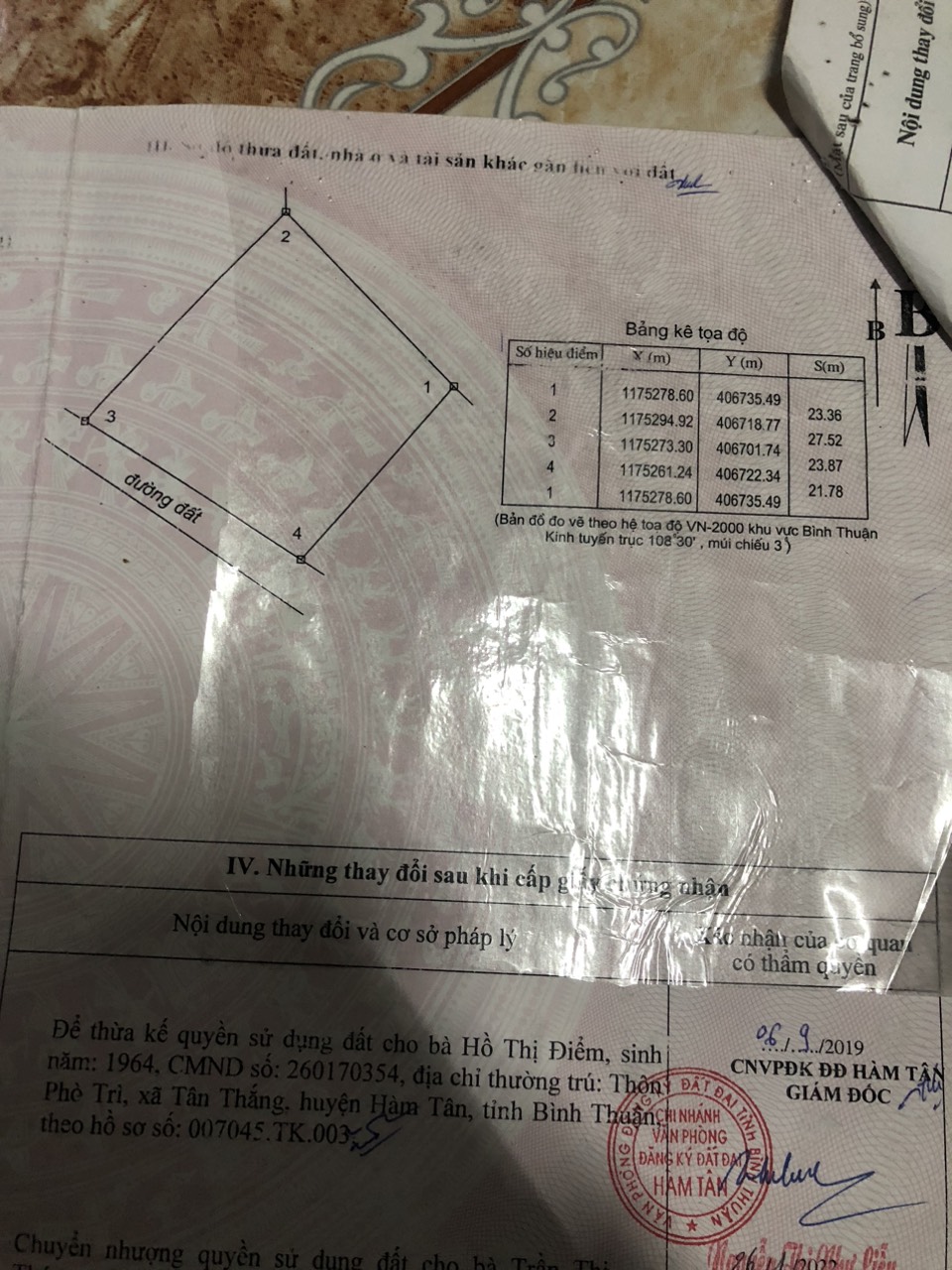 Cần bán lô đất thu hồi vốn tại thôn Phò Trì, xã Tân Thắng, huyện Hàm Tân, tỉnh Bình Thuận