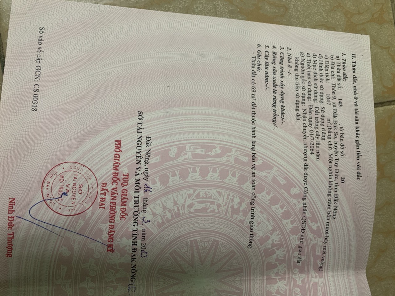 Bán Đất Xã Buk So, Huyện Tuy Đức, Tỉnh Đắk Nông.