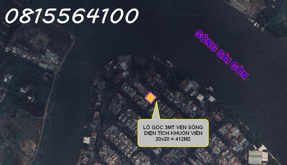 Cần bán gấp 4 lô đất biệt thự ven sông 20x20(412m2) góc 3mt Bình lợi, P13, Bình Thạnh. Giá mềm
