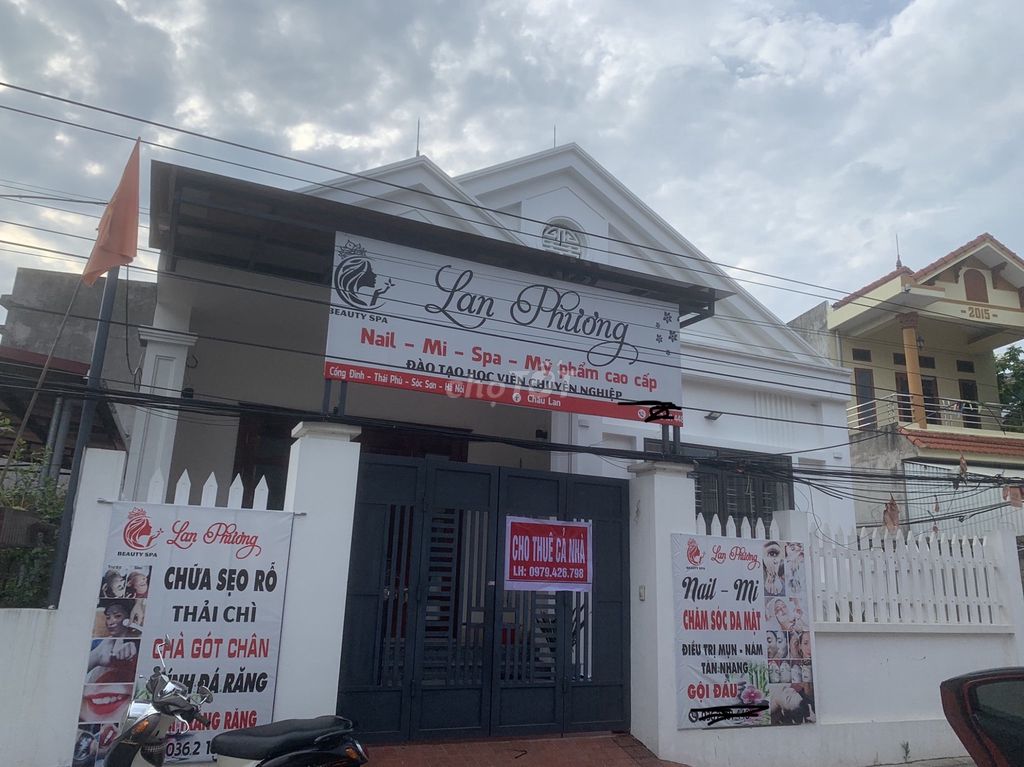 Chính chủ cho thuê nhà mặt tiền S130m2, 2 ngủ, 2wc,khách, tại Sóc Sơn, làm VP, spa, ở