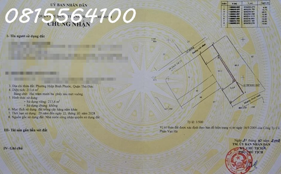 Cần bán đất 11x40m2 (Kv450m2 gồm 200m2 thổ cư) Quốc lộ 13, hiệp bình phước, Thủ đức. Giá 37,5 tỷ thuận tiện xây biệt