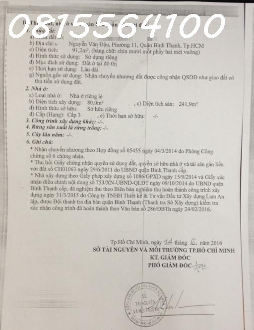 Bán nhà 2MT Nguyễn Văn Đậu, P11. Bình Thạnh - DT91m2 trệt 2 lầu Giá 25 tỷ