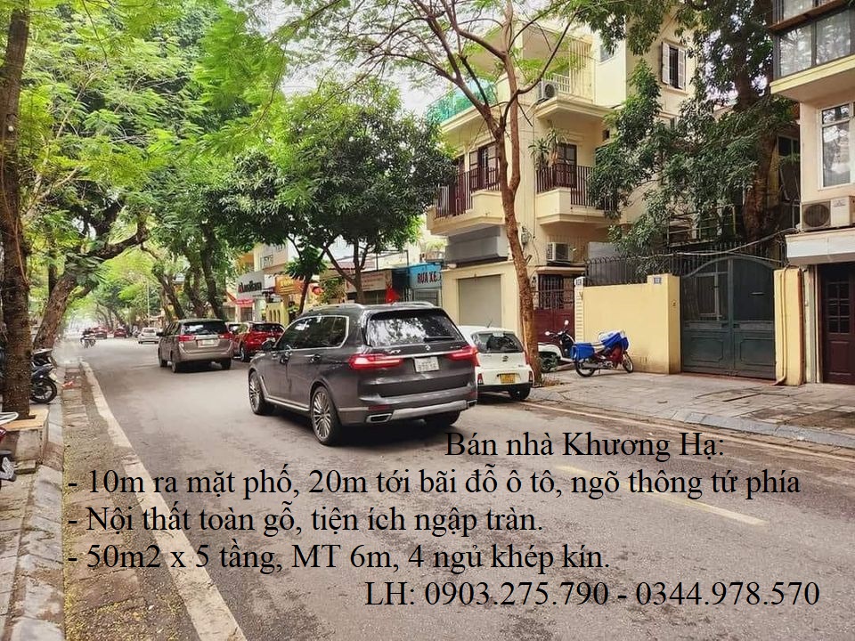 Bán nhà phố Khương Hạ, 10m ra mặt phố, 20m tới bãi gửi ô tô, 50m x 5T, MT: 6m, giá hơn 8 tỷ
