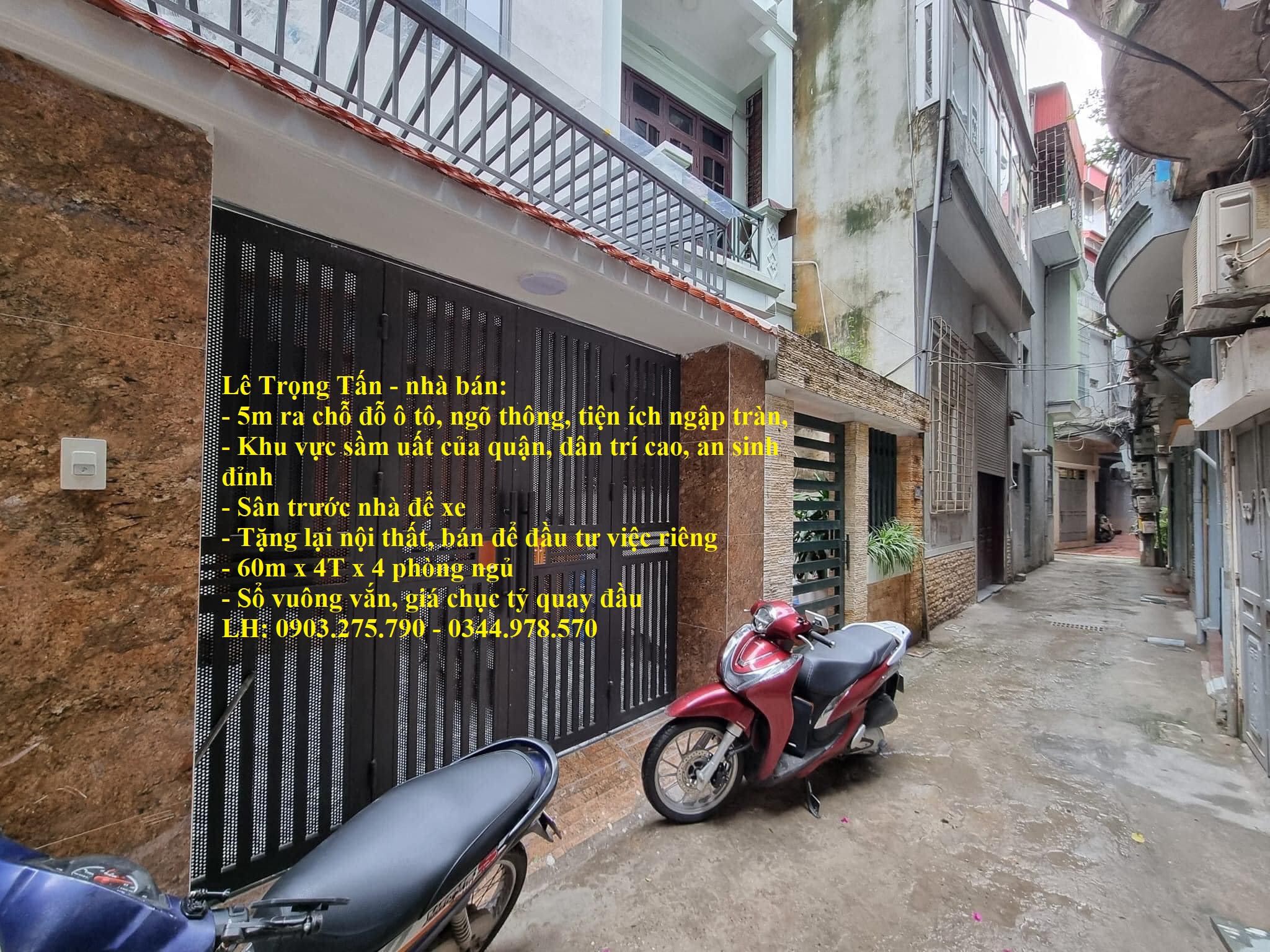 Lê Trọng Tấn - nhà bán: ô tô đỗ, ngõ thông, 60m x 4T, giá 8,4 tỷ