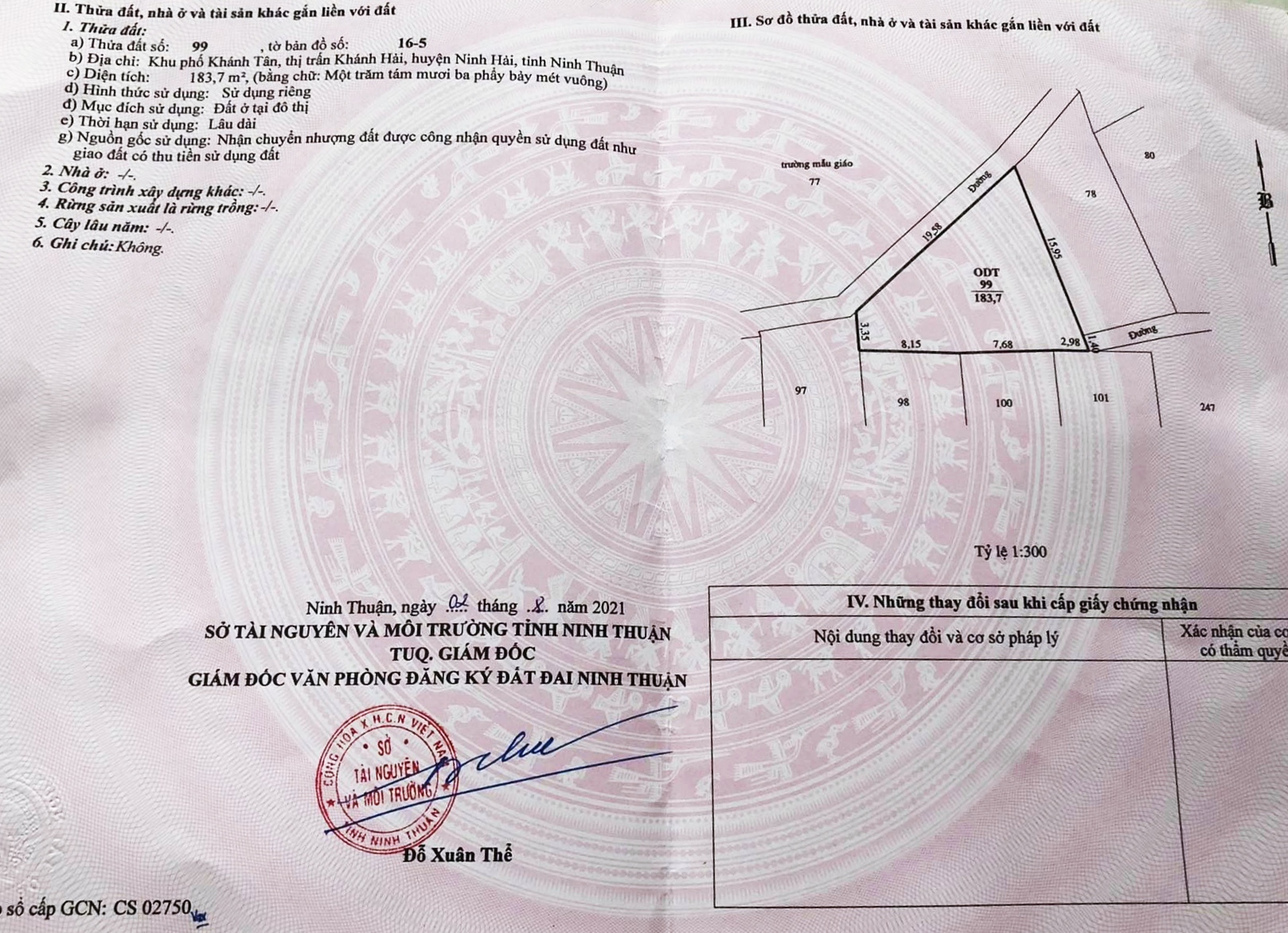 Đất Ở Đô Thị Trung Tâm Thị Trấn Khánh Hải. Ninh Hải. Ninh Thuận