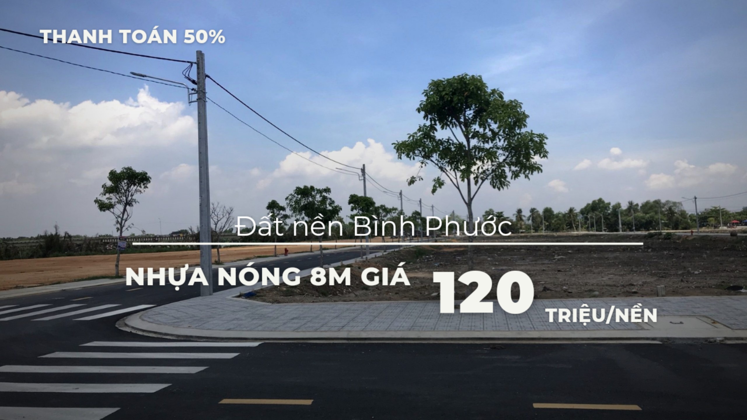 Cắt lỗ 50% Đ. nhựa 8m Bình Phước giá 120 triệu/nền thổ cư