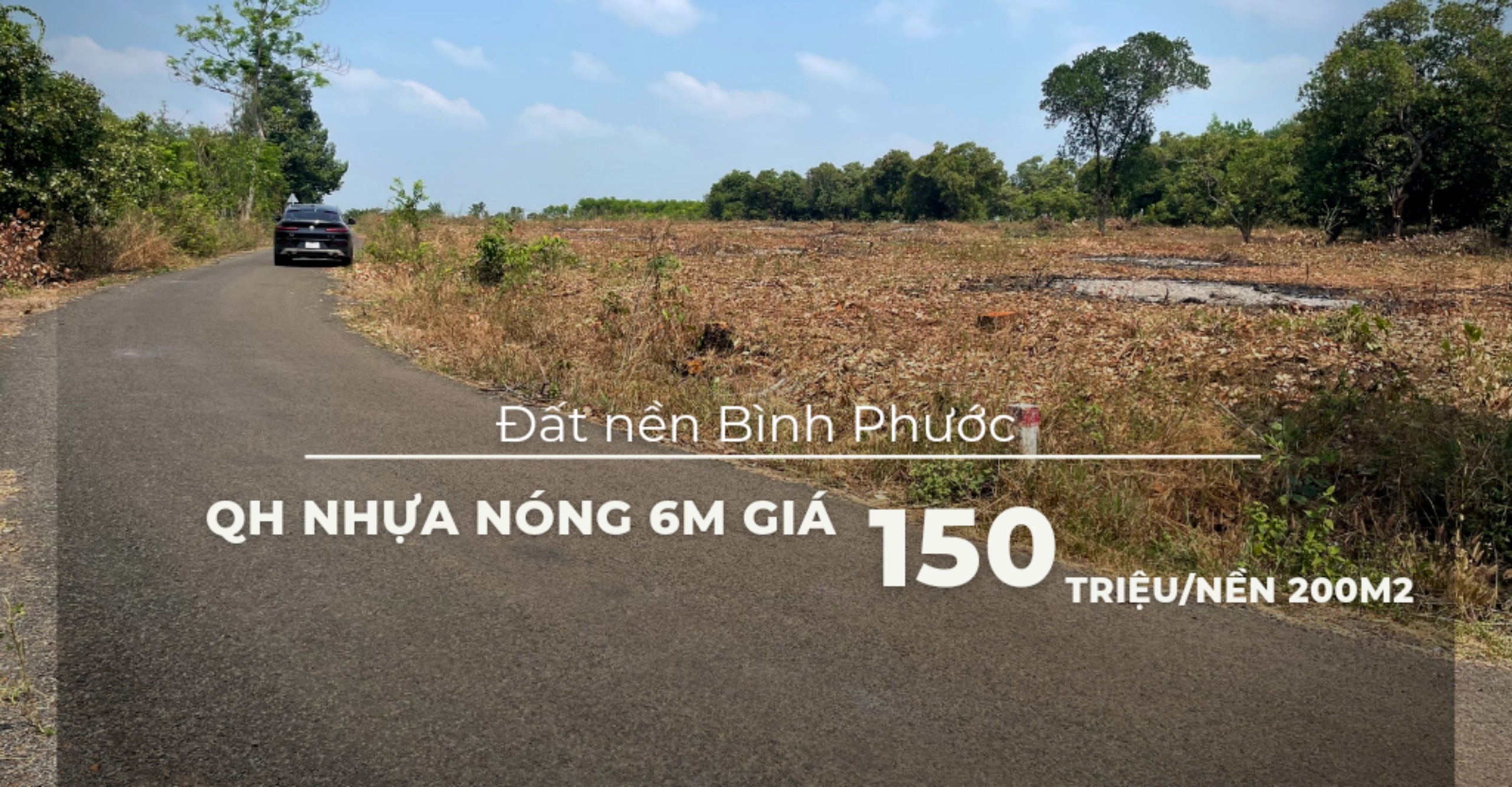 "Hàng hiếm" Đ QH. nhựa 6m Bình Phước giá 169 triệu/nền 200m2 thổ cư
