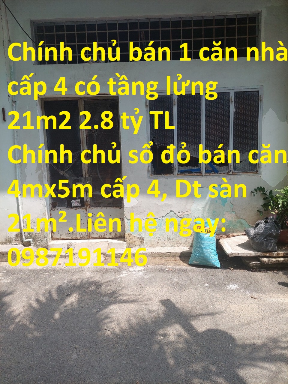Chính chủ bán 1 căn nhà cấp 4 có tầng lửng 21m2 2.8 tỷ TL