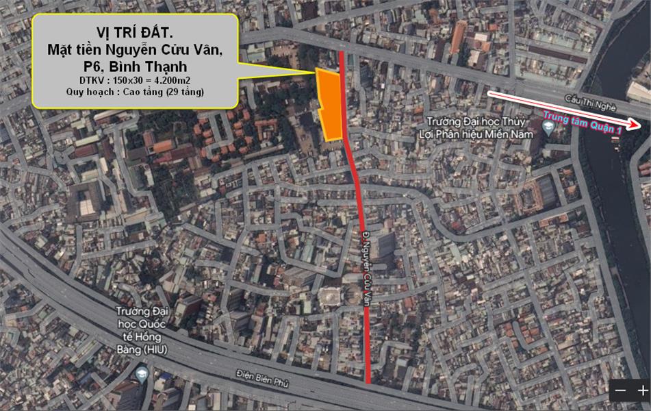 Cho thuê số 6 nguyễn cửu vân, p17 bình thạnh. DTKV 4200m2 ngang 100m