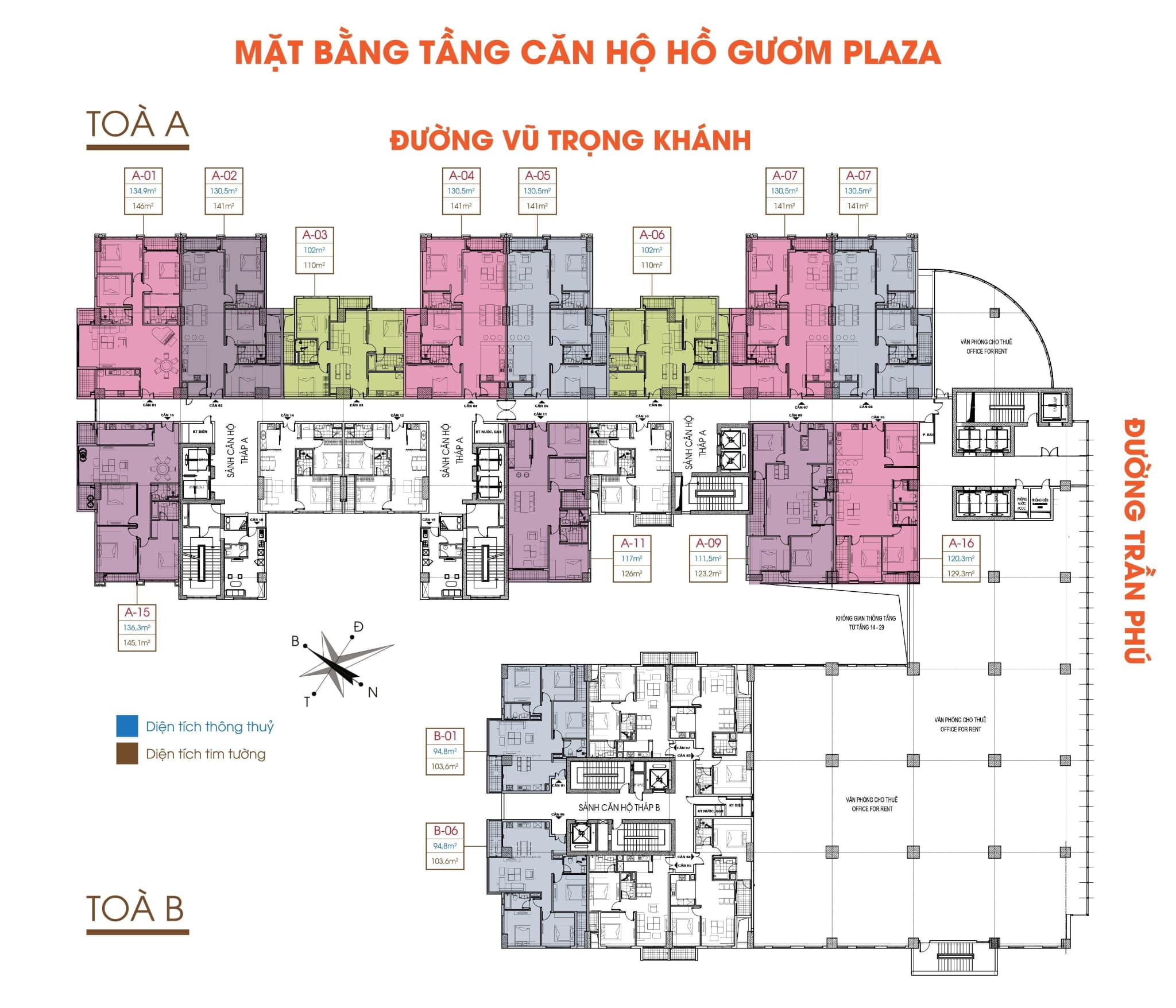 Bán căn Góc: 3PN tầng trung đẹp/ tòa A Hồ Gươm Plaza - Hà Đông