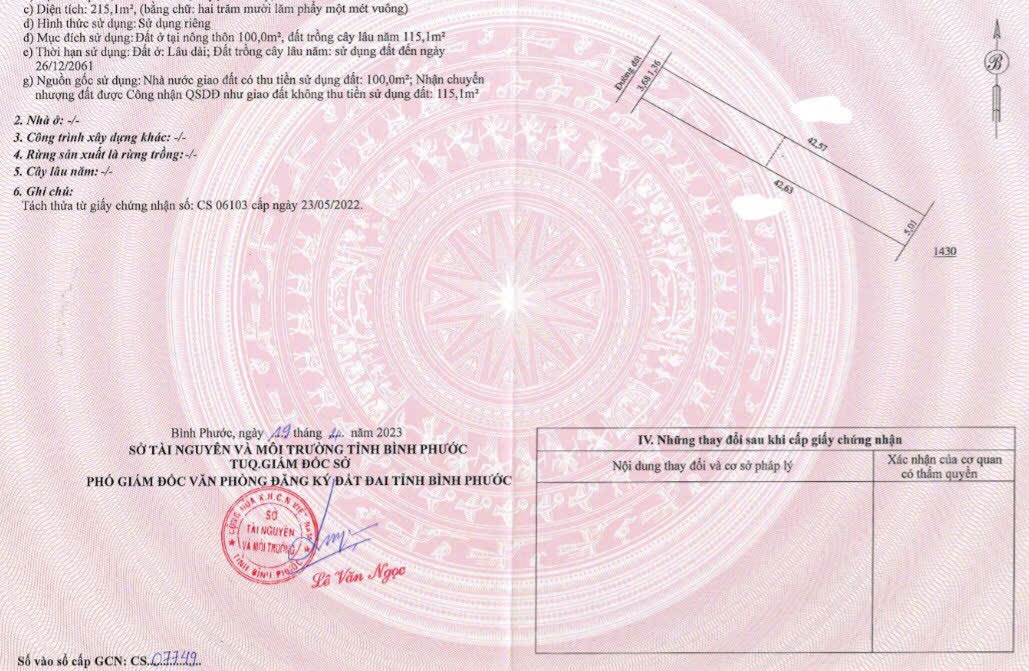 Hàng hiếm Đất nền Bình Phước 5x46 thổ cư giá 189tr bao sổ