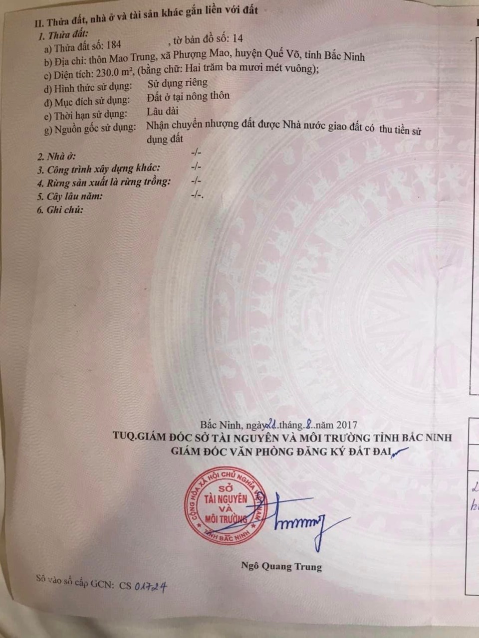LÔ GÓC CỰC ĐẸP 2 LÀN ĐƯỜNG CHÍNH CHỦ CẦN BÁN NGAY ĐƯỜNG 24 PHƯỢNG MAO - QUẾ VÕ.