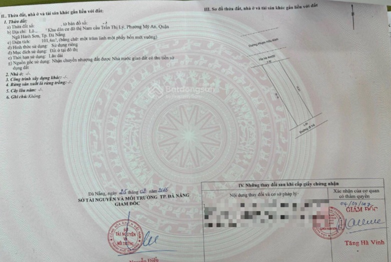 Cần bán lô đất lô góc 2 mặt tiền đường Phạm Hữu Kính. đối diện với dự án Sun Cosmo