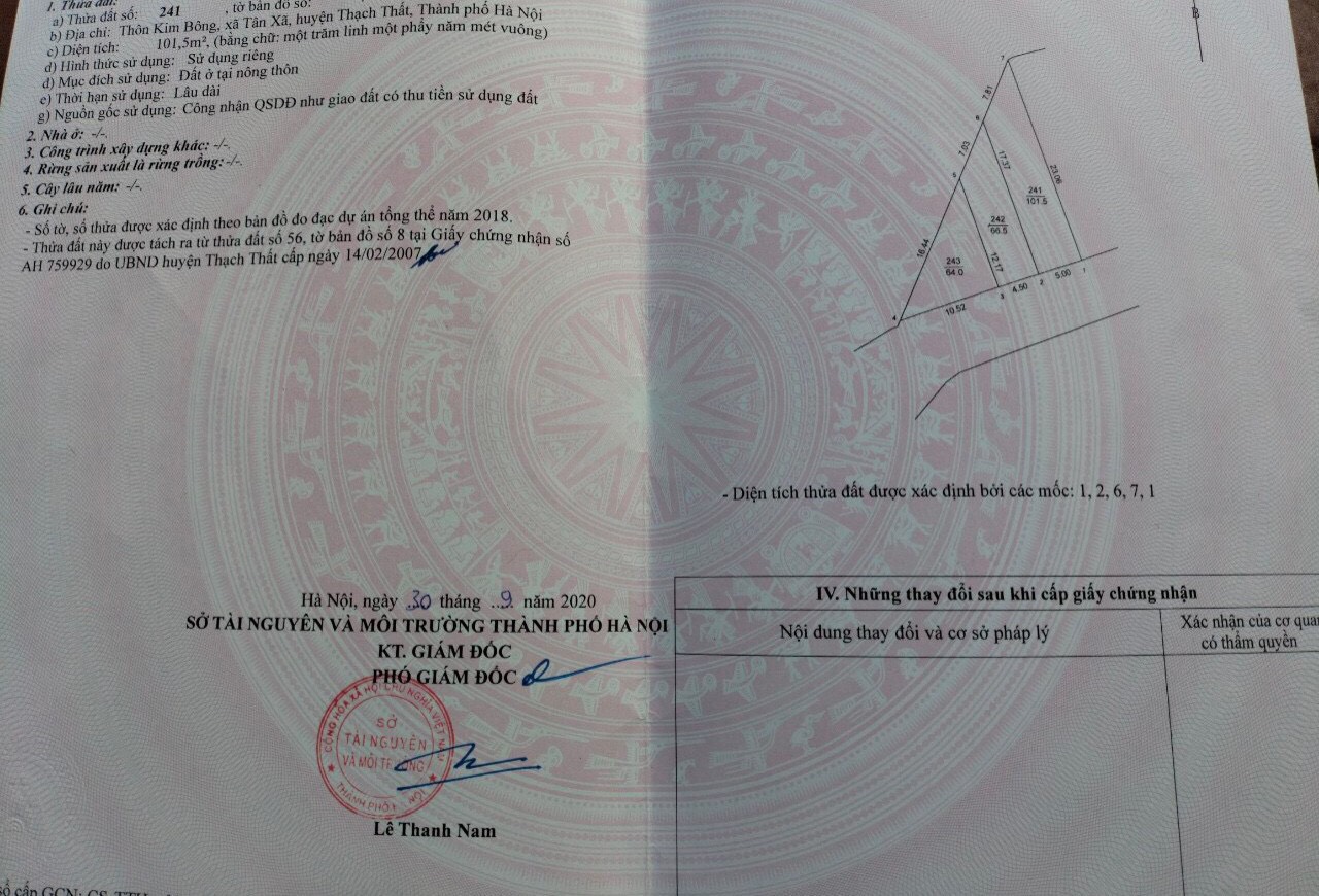 100m trục chính thôn 3 Tân xã giá đầu tư