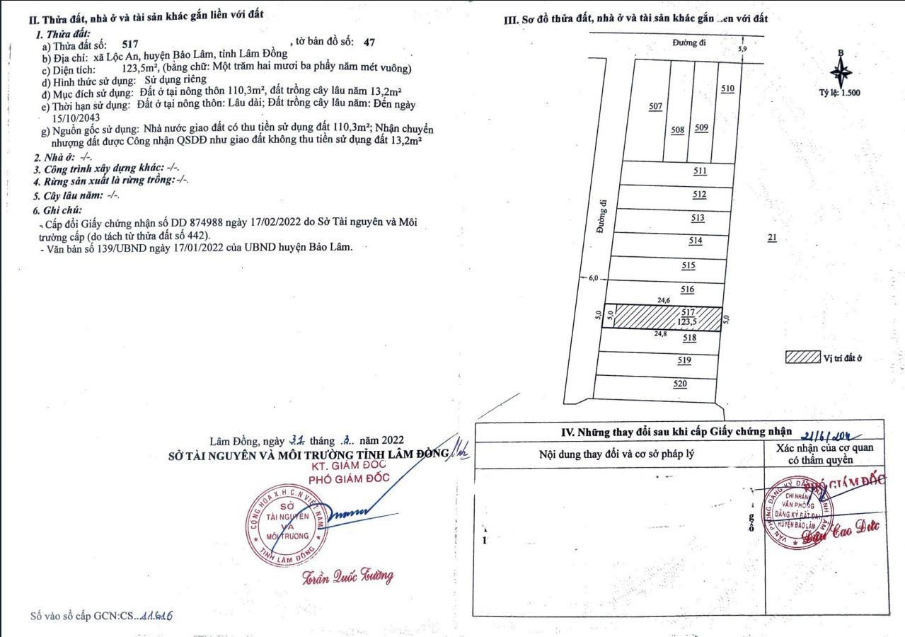 CHÍNH CHỦ BÁN ĐẤT Xã Lộc An, Huyện Bảo Lâm, Tỉnh Lâm Đồng