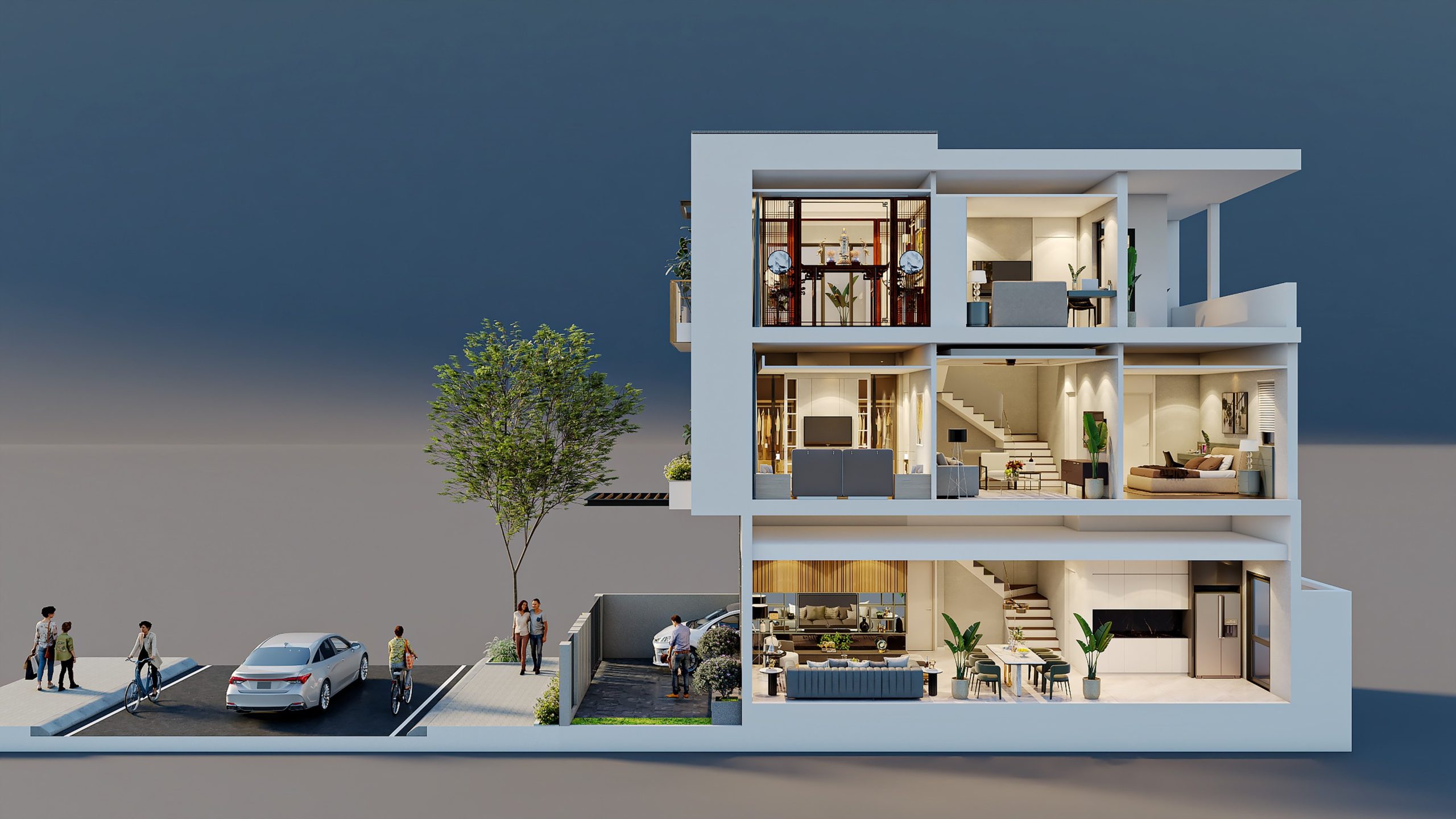 NHÀ PHỐ 3 TẦNG MẶT TIỀN 8M THOẢ THÍCH KINH DOANH NGAY TRUNG TÂM THÀNH PHỐ