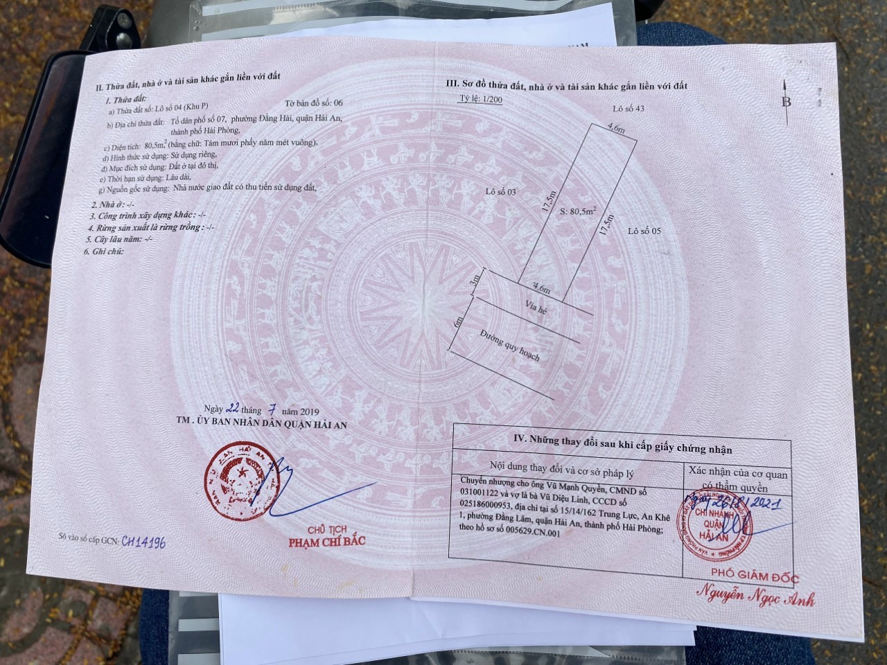 Bán lô Đất Tuyến 2 lê Hồng Phong 81M ngang 4,5.