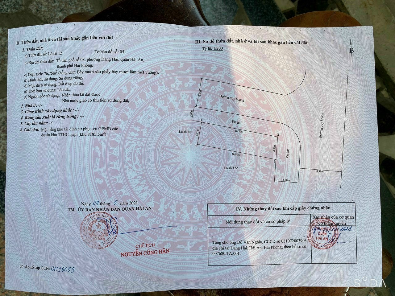 Bán lô góc TDC Băc Cầu 67M Đằng Hải Hải An