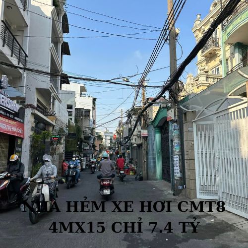 BÁN NHÀ HẺM XE HƠI ĐỔ CỬA,4M X 15M.4PN,ĐƯỜNG CÁCH MẠNG THÁNG 8,CHỈ 7.4 TỶ.