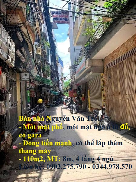 Bán nhà mặt phố Nguyễn Văn Trỗi: lô góc, kinh doanh đỉnh, gara - thang máy, 110m x 4T, MT 8m, 22 tỷ