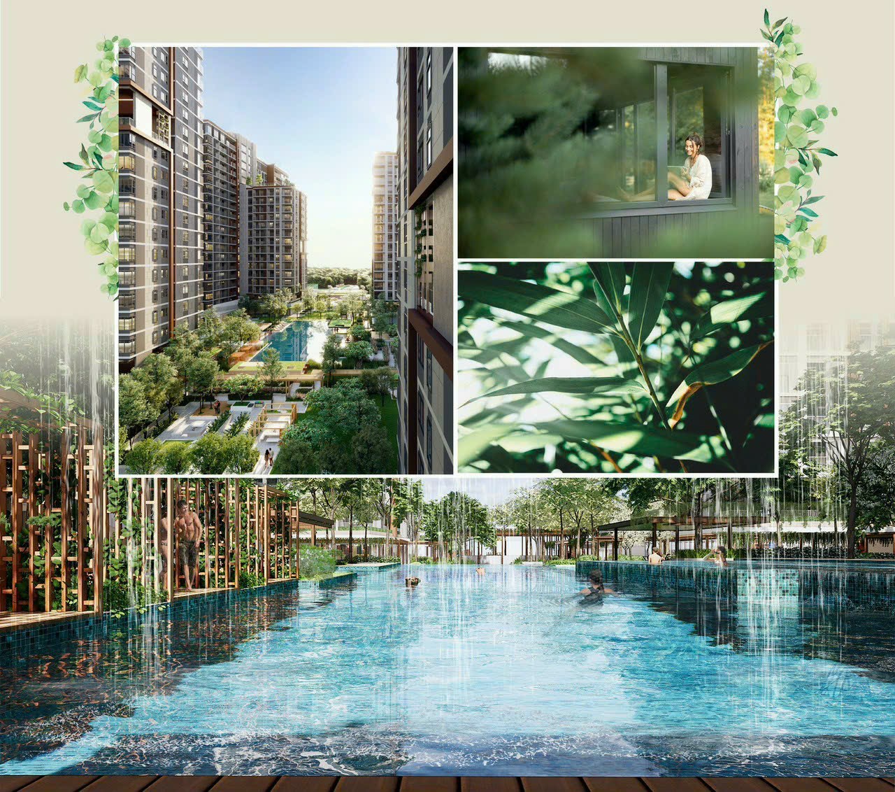 Dự án Elysian - Gamuda Land có hồ bơi đa năng gần 1000m2, hồ bơi chuẩn Olympic.