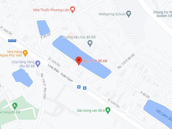 Vị trí của ngõ 152 chạy dọc theo hồ Bồ Đề ban-nha-ngo-152-bo-de-long-bien