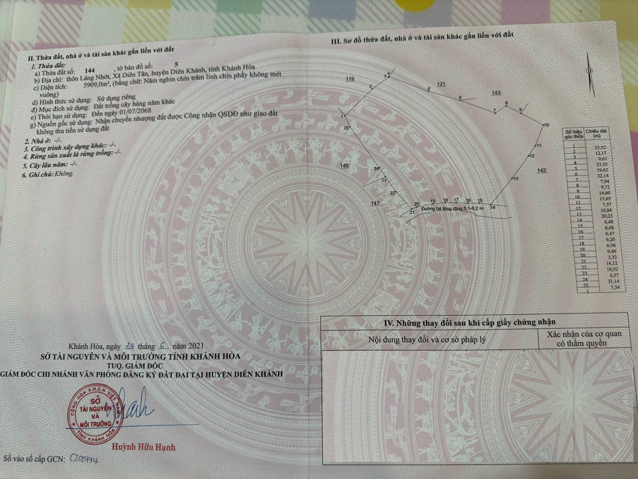 Đất Diên Tân, Diên Khánh tách được 9 lô hoặc làm vườn