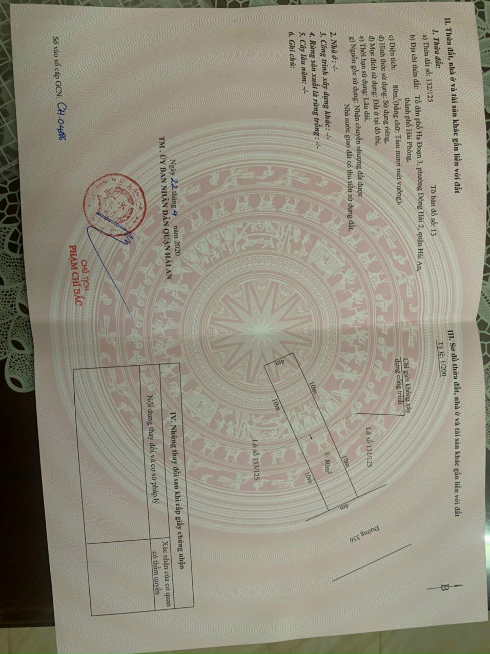 Bán lô đất 80M mặt đường 356 Đình Vũ