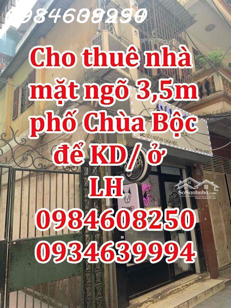 Chính chủ cần Cho thuê nhà phố Chùa Bộc.Đống Đa Hà Nội