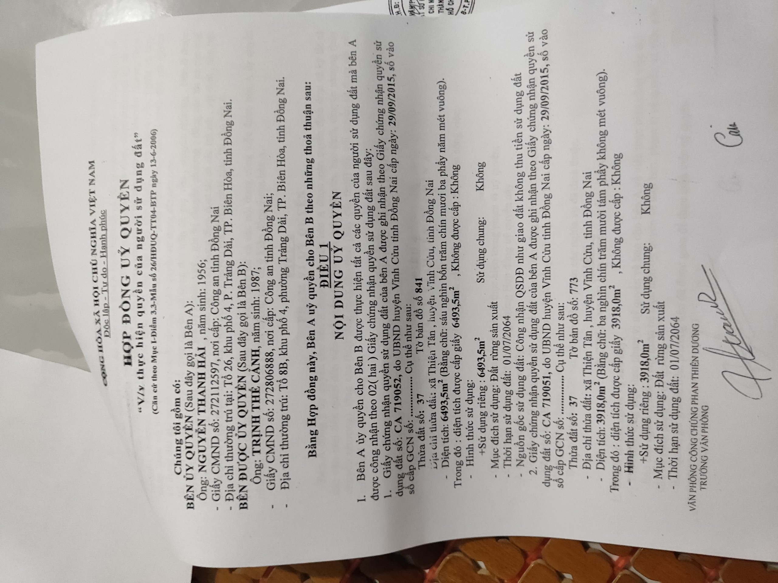 BÁN LÔ ĐẤT XÃ THIỆN TÂN - HUYỆN VĨNH CỬU - TỈNH ĐỒNG NAI